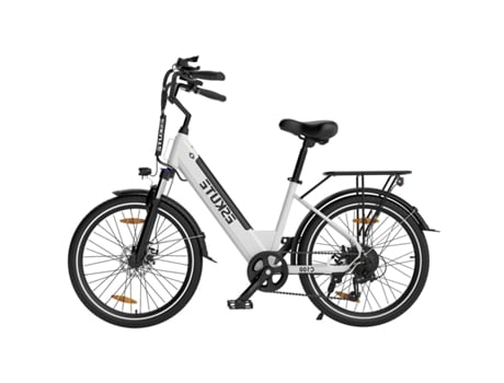C100 Bicicleta Elétrica Motor 250w Bateria 36v10.4ah Rodas 26x1.75 Freios Mecânicos Branco Eskute