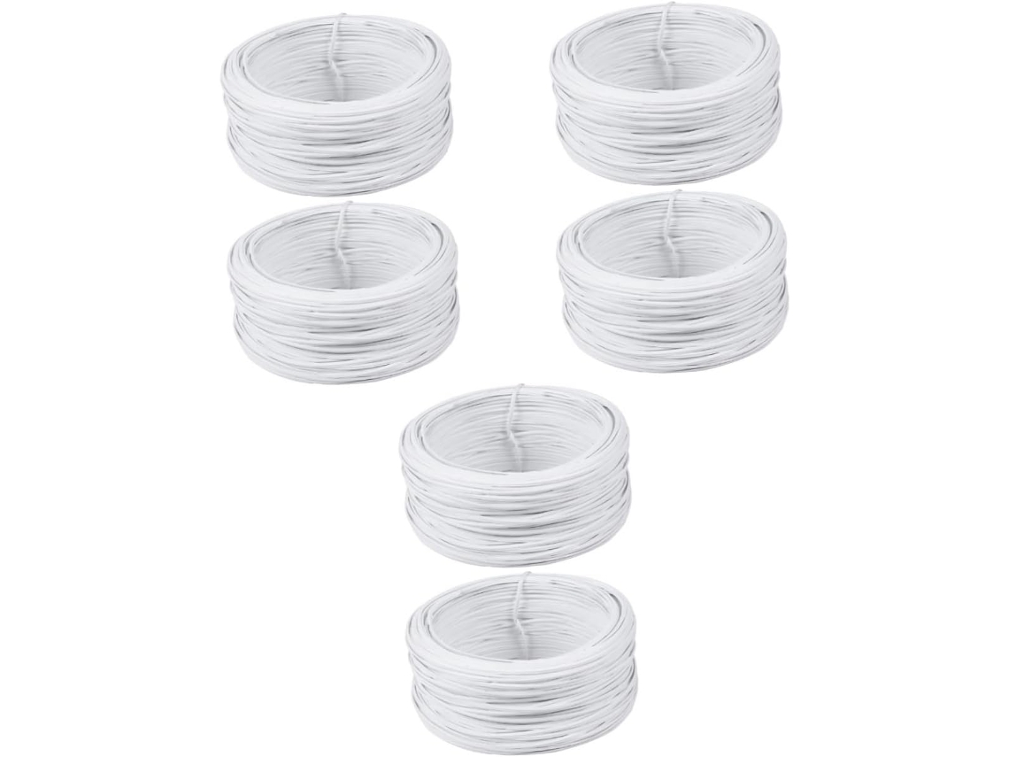 Inoomp 6 Rolos de Arame Revestido de Pvc para Amarrar Plantas, Flexível e para Jardinagem, Projetos de Bricolagem e CHABERLU