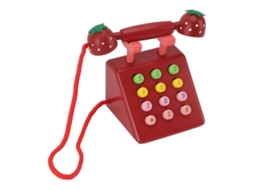 Primerox telefone Decorativo de Madeira Simulado Cute para Casa Escritório Café Educativo Red