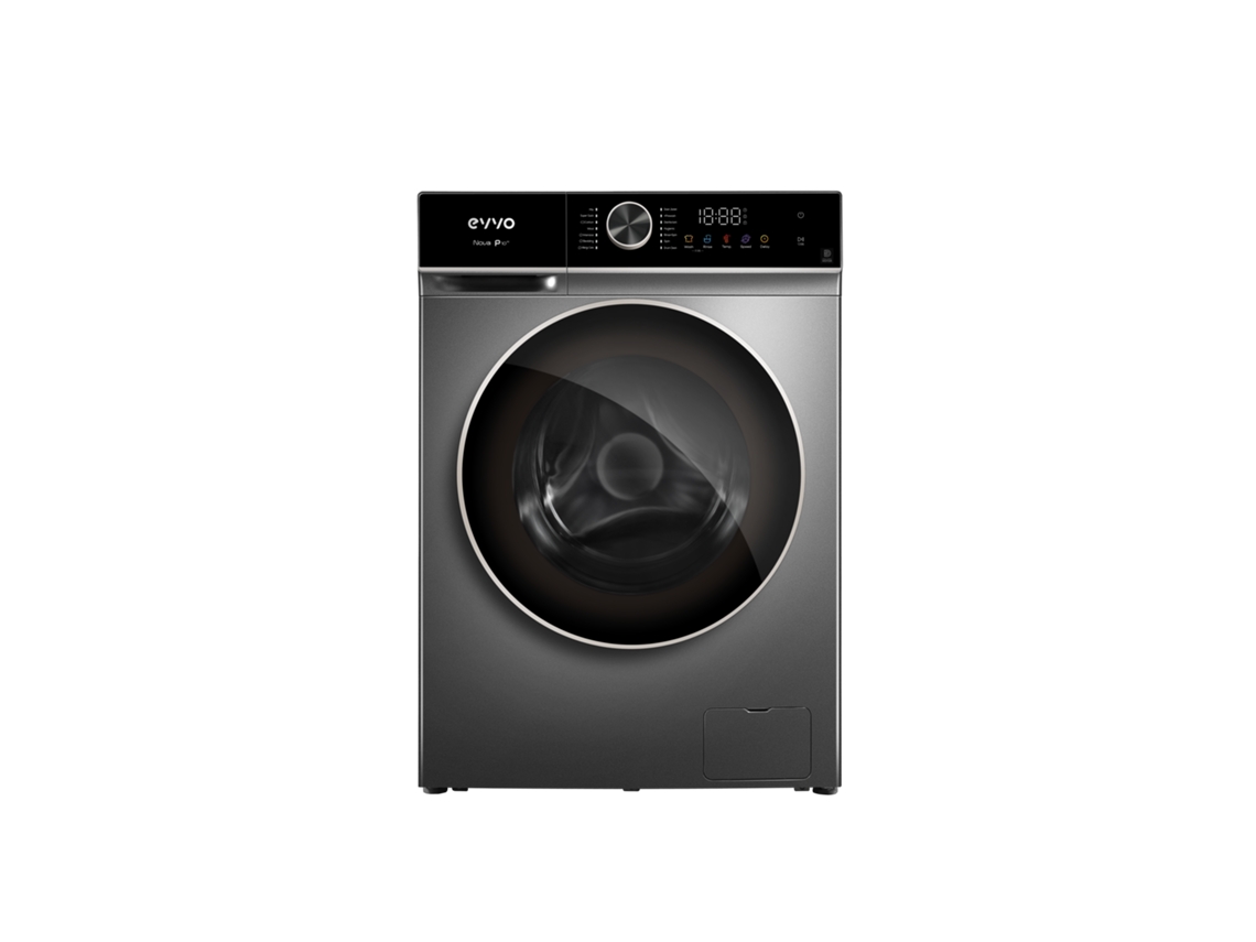 Máquina de Lavar Roupa EVVO Nova P10 Inox, 10 Kg, 1200 Rpm, Classe A, Motor Inversor, Smart Load, Eprotect, Quick Wash 15’, Arranque Retardado