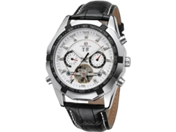 Lurelia Relógio Mecânico Masculino, Automático, Data/calendário, Turbilhão, Aço Inoxidável, Couro