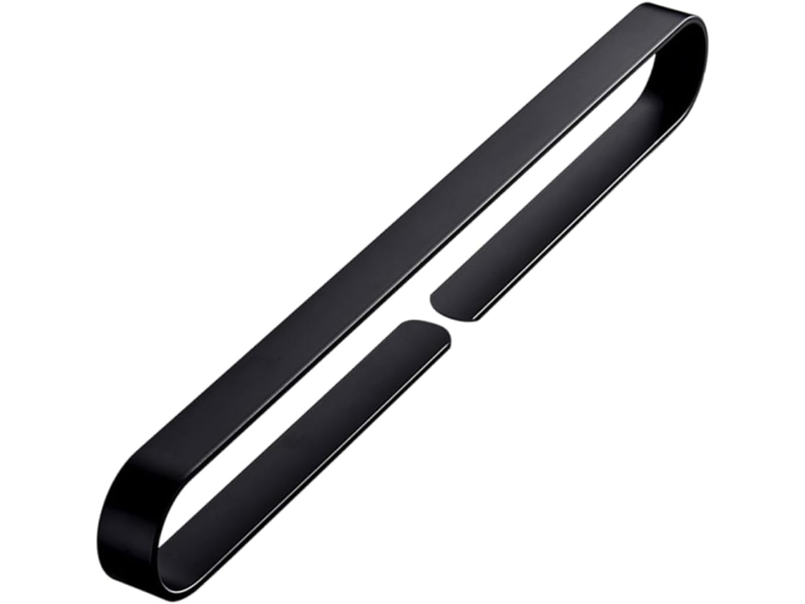 Suporte De Toalha Adesivo Preto Com Prateleira Alumínio Para Parede, 50cm De Largura
