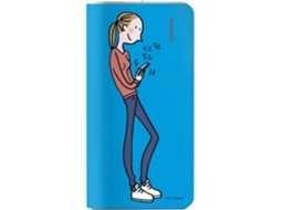 Powerbank conectado SOLEDAD BRAVI (4000 mAh - 1 USB - MicroUSB - Azul)