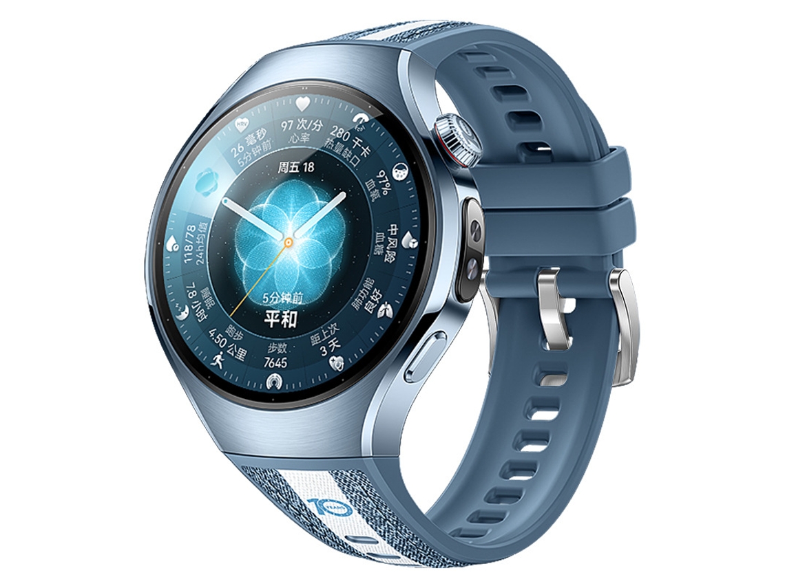 Pulseira de Couro e Silicone para Huawei Watch 5 46mm azul HEXINYIGJLY
