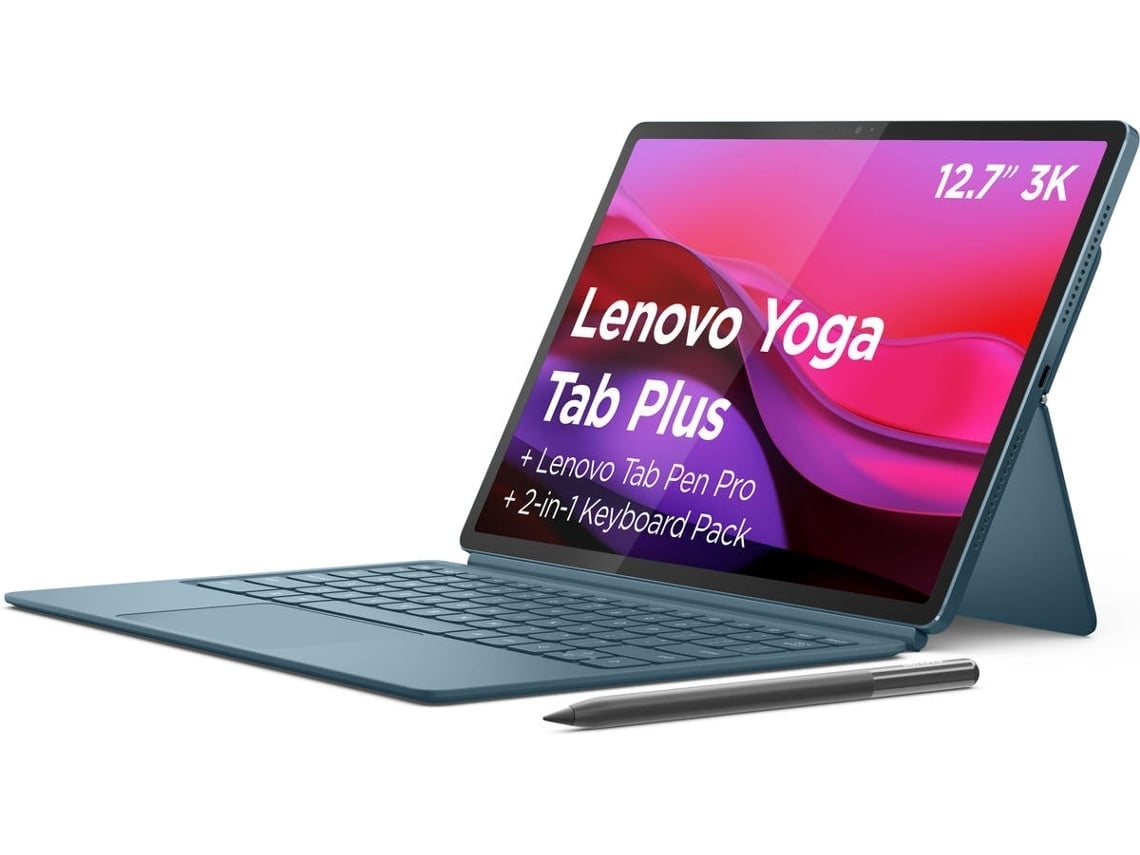 Tablet LENOVO Yoga Tab Plus TB520FU (Outlet Caixa Aberta - 12.7'' - 256 GB - RAM: 16 GB - Azul) + Caneta + Teclado