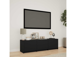 Vidaxl Rack De Tv Com Led 140 X 34 X 40 Cm Preto Madeira Engenheirada