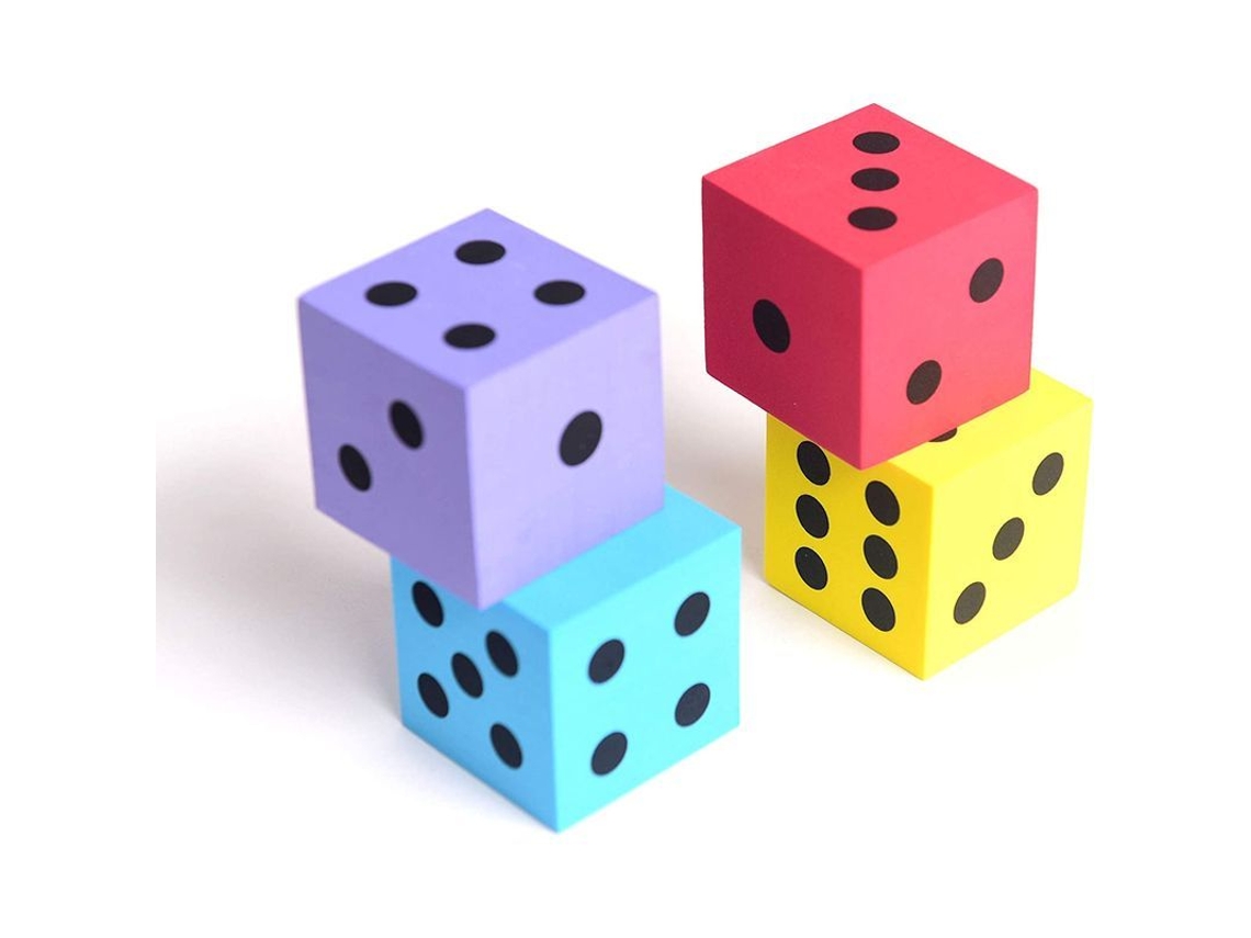 2026 dados de Espuma Grandes, 4 Unidades, Quadrados, Cores Variadas, 1,5 Polegada, para Jogos e Brindes de Festa Infantil