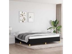 Vidaxl Estrutura De Cama Sem Colchão 200x200 Cm Tecido Preto