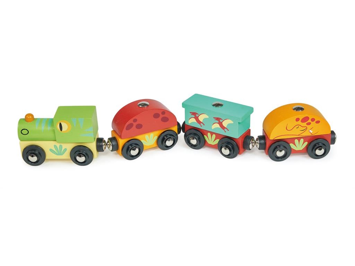 Trem De Dinossauros De Madeira Da Mentari Brinquedo Sustentável E Educativo