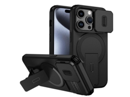 Capa Com Suporte Magsafe Para Iphone 15 Pro - Abertura Deslizante Com Proteção De Câmara