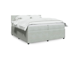 Vidaxl Cama com Molas/colchão 200x200 Cm Veludo Cinzento claro