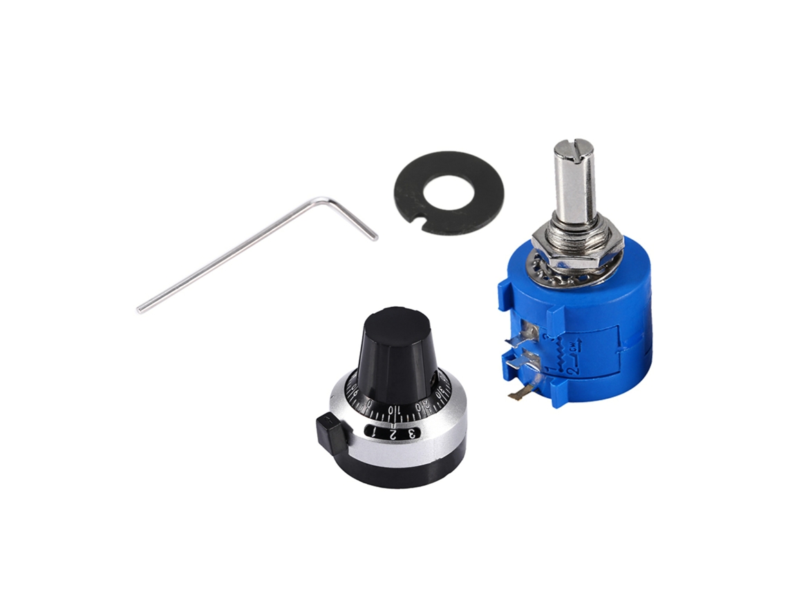 Potenciômetro Preciso Bobinado Rotativo 10K Ohm 10 Voltas 3590S 2 103L com Botão S/MARCA
