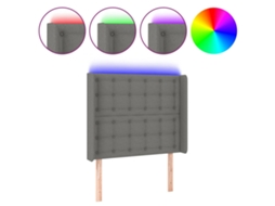 Cabeceira de Cama com Led Tecido Cinza Escuro MAISON EXCLUSIVE (103x16x118 cm)