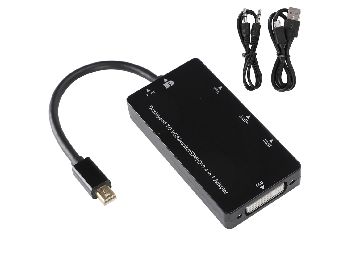 Cabo De Conversão (mini Dp Para Hdmi Dvi Vga 4 Em 1)