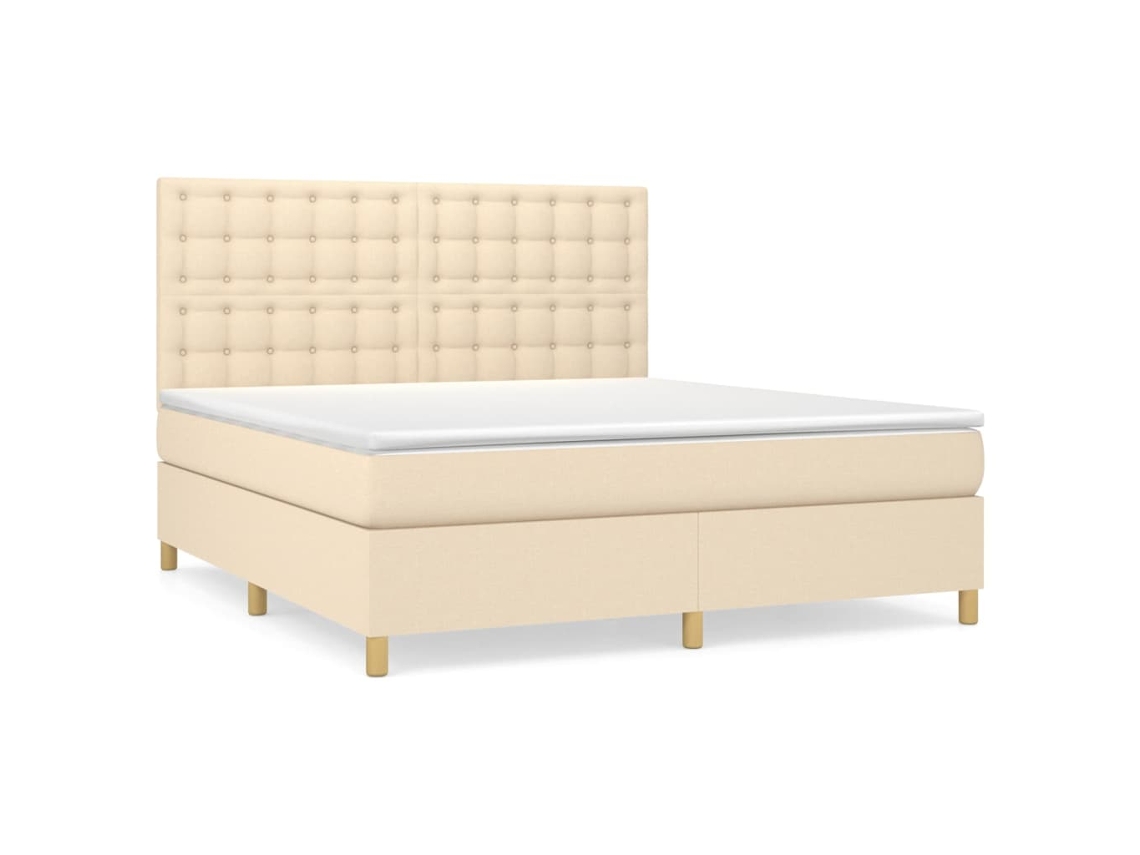 Box Spring Bed, Box Spring Beds Vidaxl Creme Tecido (160 X 200 Cm)