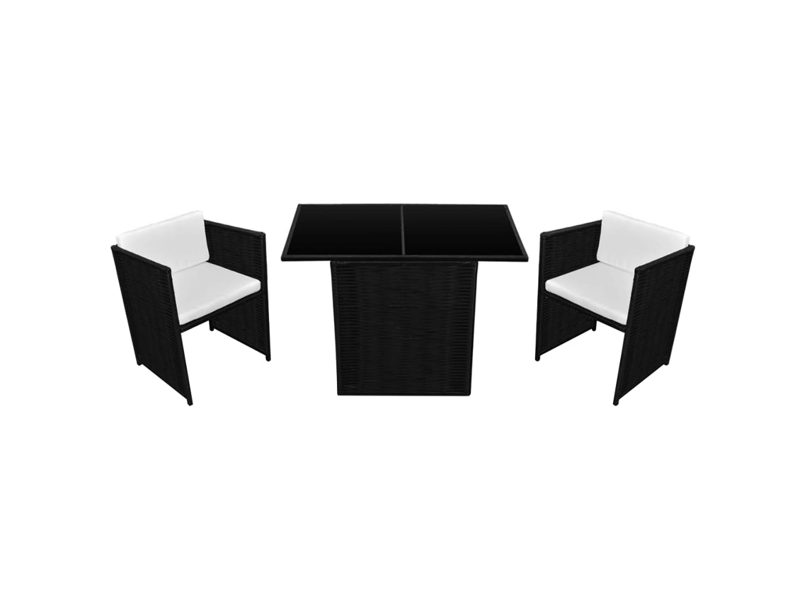 Garden Dining Set, Garden Dining Sets Vidaxl Preto Rattan / Vime (n/a)