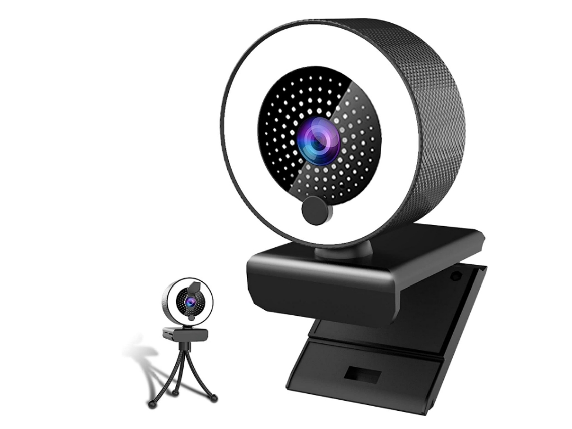 Webcam Com Microfone, Streaming Hd 1080p Para Pc, Mac E Laptop, Câmera Usb Plug And Play Para Chamadas De Vídeo Do Youtube E Skype (preta)