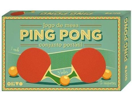 Jogo de Mesa Ping Pong - Conjunto Portátil - Olivo