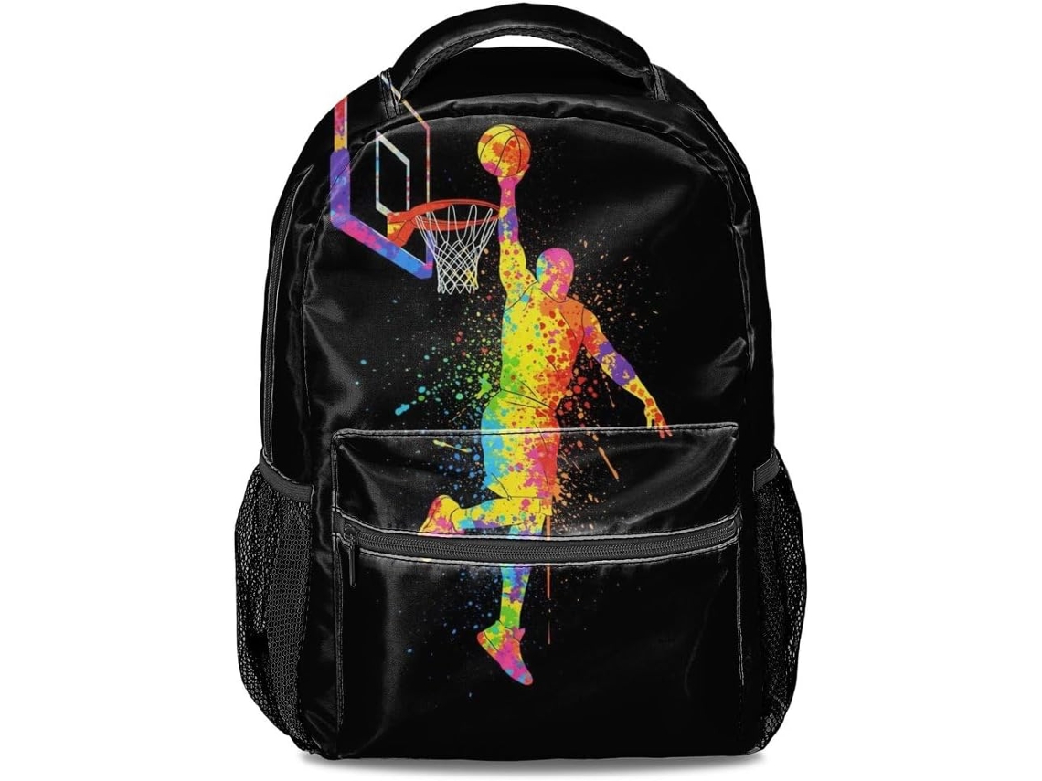 Mochila De Basquete Leap Splatter Ink Estilo Esportivo Moderno Unissex Para Adolescentes E