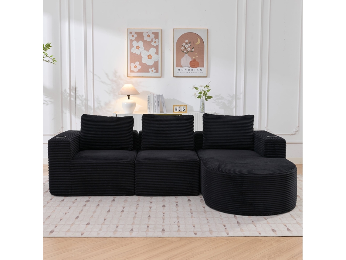 Conjunto de mesa e cadeiras, 85cm, 4 cadeiras com encosto alto, costura em losango, preto e transparente NOVELA