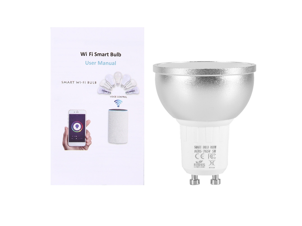 Lâmpada LED inteligente com Wi-Fi (controlada por voz via Wi-Fi, RGB com intensidade ajustável)