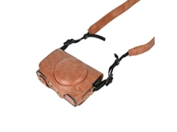 Bolsa Para Câmera Canon Sx740 Hs Sx730 Sx720 Proteção Para Câmera Bolsa De Couro Pu Para Câmera Digital Com Marrom Brilvibera