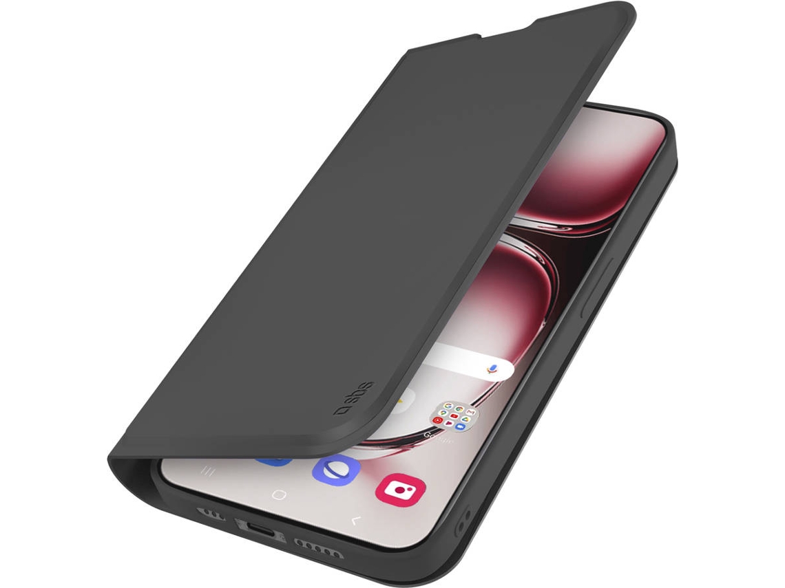 Capa Flip SBS Oppo Reno 12 Pro (com Fecho Magnético e Porta-Cartões - Preto)