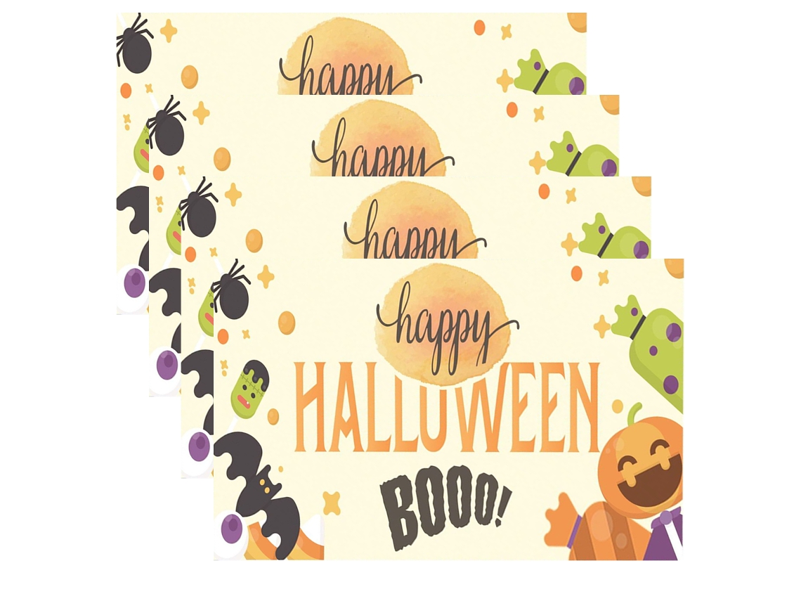 Jogo De 4 Sousplat De Halloween, 12x18 Polegadas