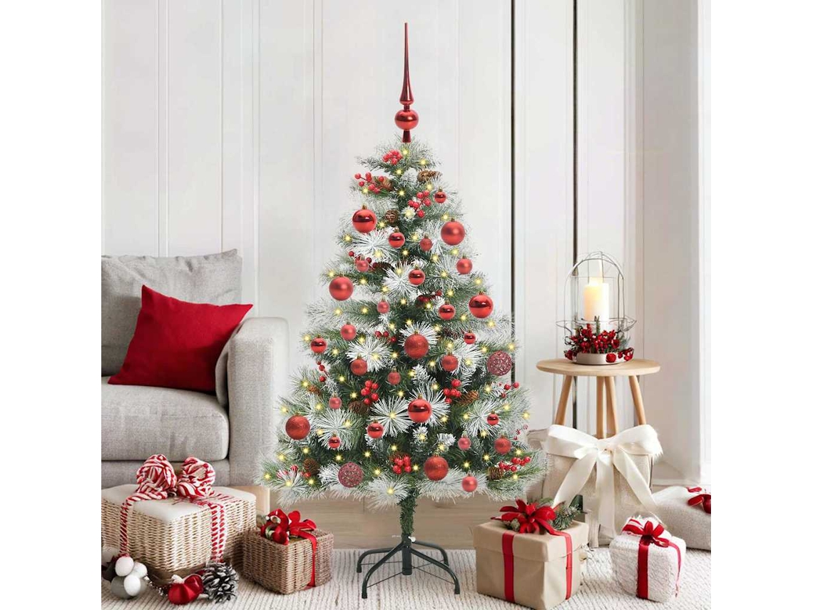 Vidaxl Árvore De Natal Artificial Verde E Branco 150 Cm