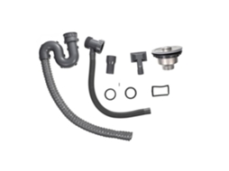 Kit De Escoamento Extensível Para Pia Simples Com Tubo De Aço Flexível.
