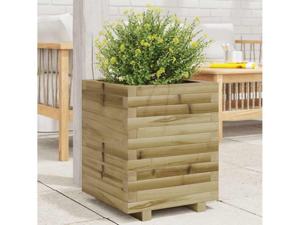 Vidaxl Vaso/floreira De Jardim 40x40x49,5 Madeira De Pinho Impregnada