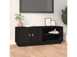 Vidaxl Móvel De Tv 105x34x40 Cm Madeira De Pinho Maciça Preto
