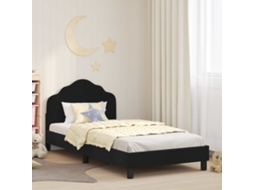 Vidaxl Estrutura De Cama Infantil Com Cabeceira Preto 90 X 190 Cm