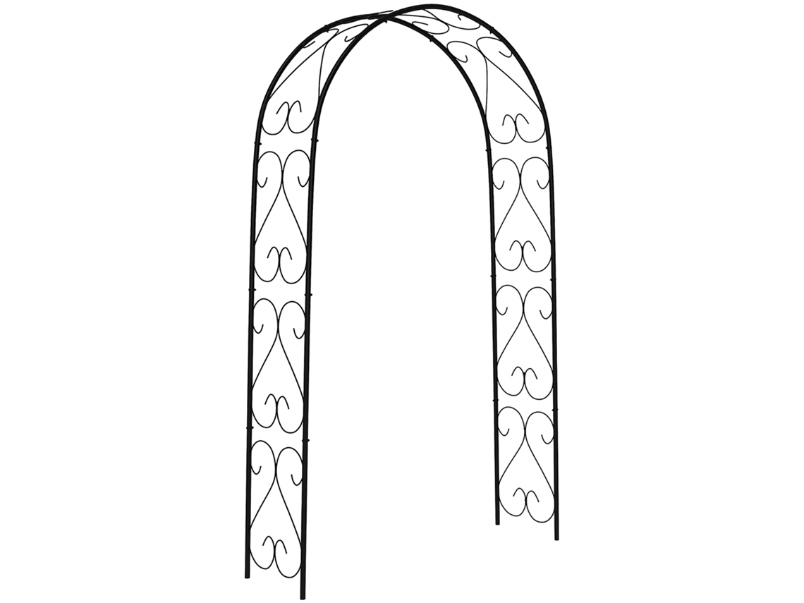 Arco para Jardim Aço Cor Preto 125x37x230 cm Outsunny
