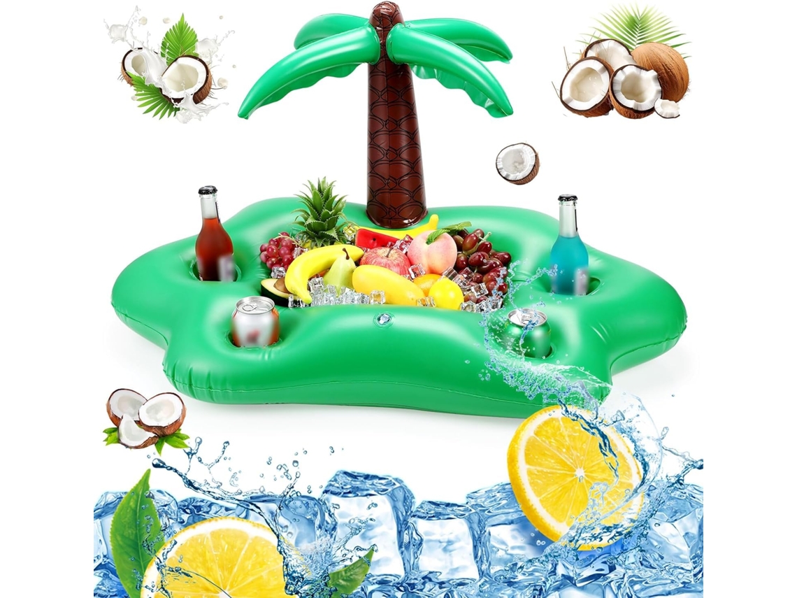 Porta-copos Inflável 4 Em 1 - Bandeja Flutuante - 4 Furos - Grande Capacidade - Porta-copos Inflável Para Piscina - Porta-copos Flutuante