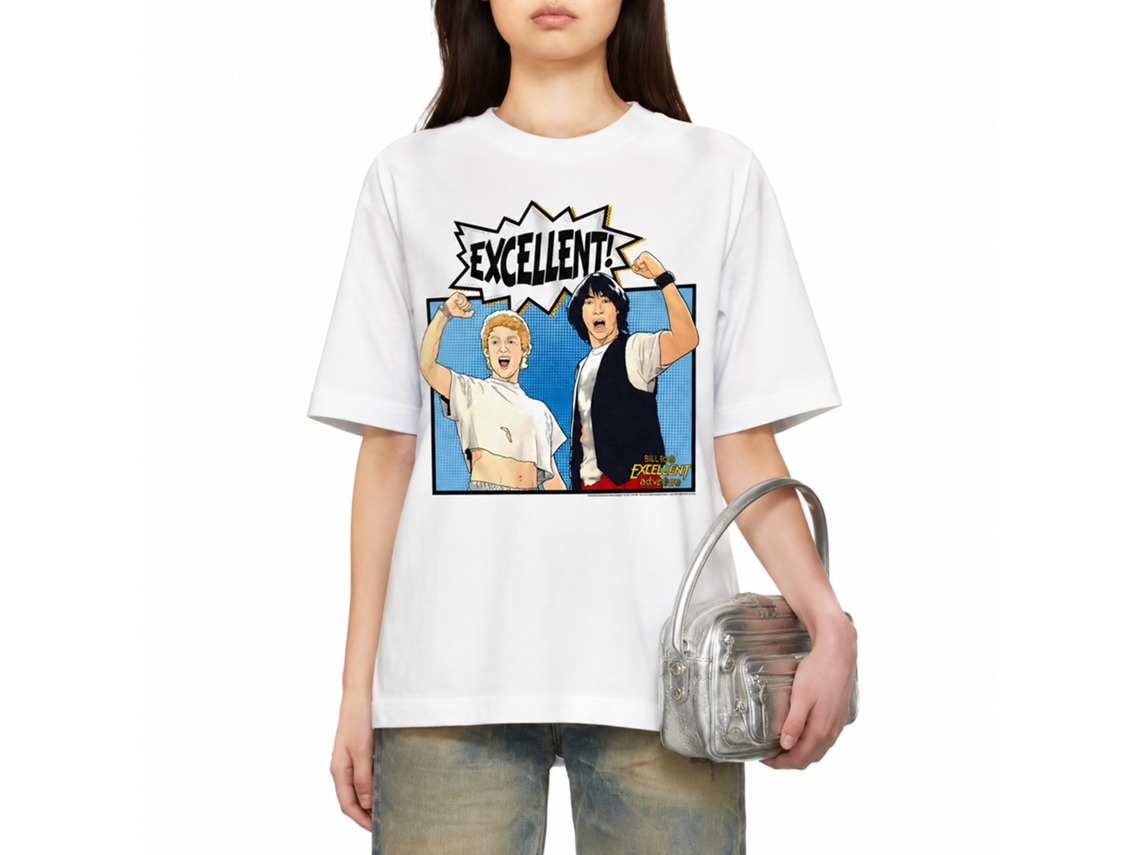 Rockinstone Bill And Ted Comic White Adult T-shirt Size:xxxl