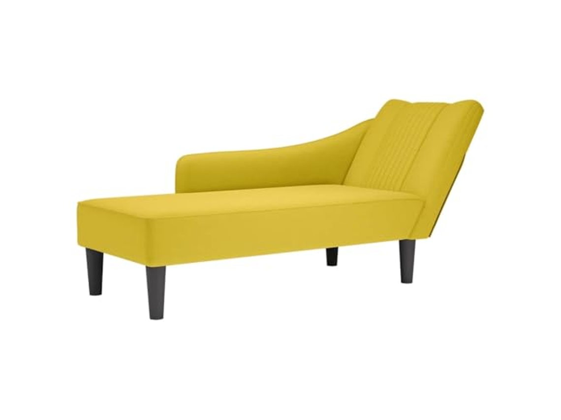 Chaise lounge VIDAXL Amarelo Veludo