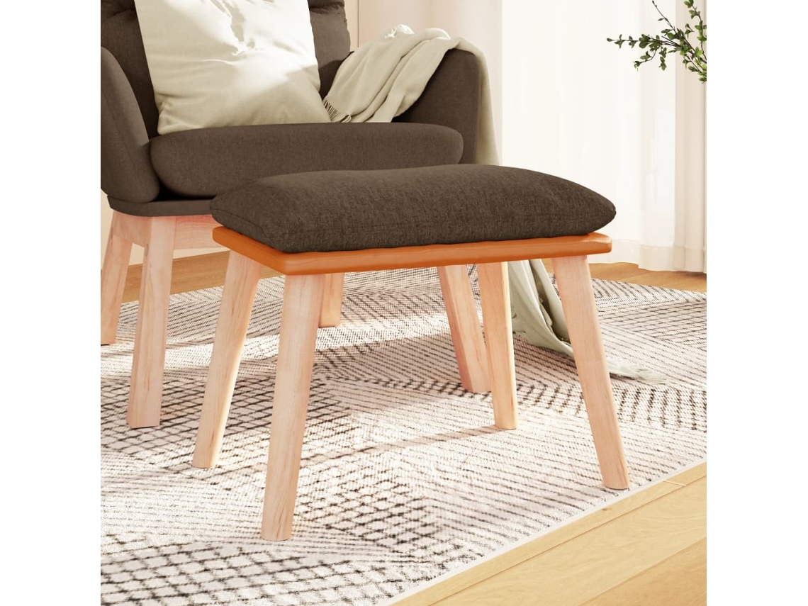 Vidaxl Apoio De Pés 45x29,5x35 Cm Tecido/couro Artificial Castanho