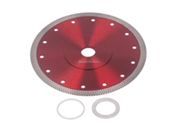 Lâmina de serra super fina em aço liga manganês com diamante vermelho 65 para granito e porcelana, 7,1 polegadas.