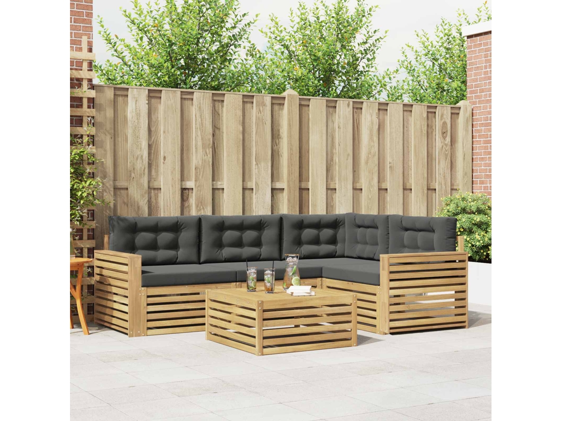 Vidaxl Conjunto De Sofás Para Exterior 5 Unid. Branco E Antracite