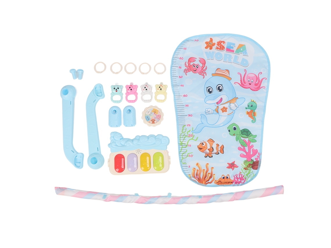 Colchão de piano para bebê com luz e música, tapete de ginástica musical para bebês e brinquedo de atividades