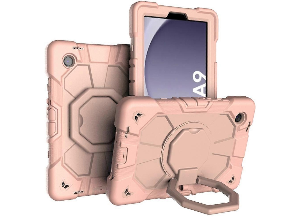 Capa Para Tablet Compatível Com Samsung Galaxy Tab A9 Com Suporte E Alça De Mão, Feita De Pc E Silicone.