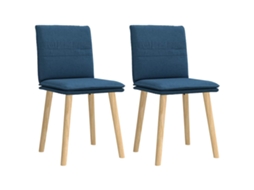 Vidaxl Cadeiras De Jantar 2 Pcs Tecido Azul