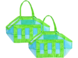Conjunto De 2 Bolsas Praia 45*45*30 Cm Em Tela Leve E Dobrável, Ideal Para Guardar Brinquedos, Toalhas Sapatos Viagens Infantis. -aquaforge