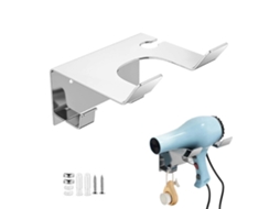 Suporte de Parede para Secador Cabelo Aço Inoxidável Compatível com Todos os Ti Pos Secadores Cabel GOKOCO