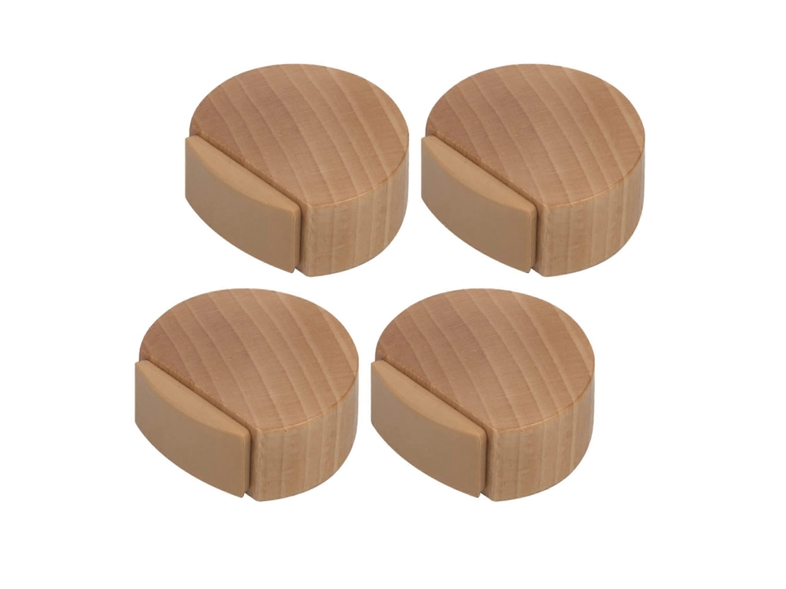 Topes de Porta Adhesivos de Roble Natural 4 Unidades Discretos e Elegantes para Pisos de Parquet, Madeira e Cerâmica
