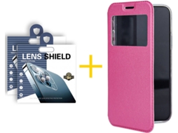 Capa + 2 Películas de Câmara para Samsung Galaxy S21 Plus 5G SKYHE Rosa