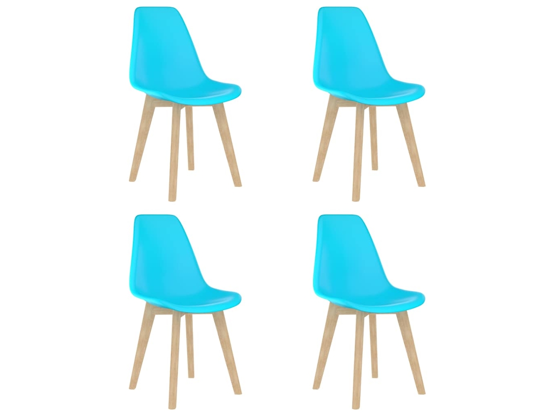 Vidaxl Cadeiras De Jantar 4 Pcs Plástico Azul