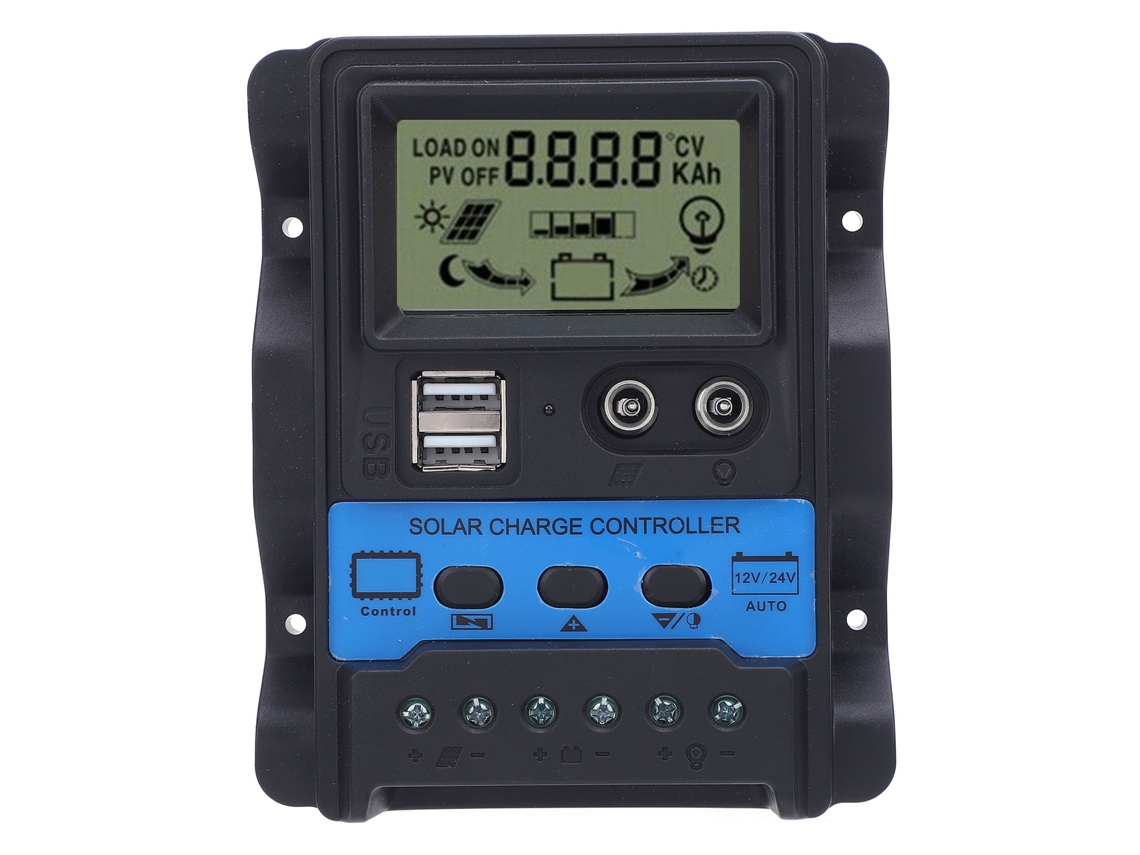 Controlador de Carga Solar PWM 12V/24V 80A com USB Primerox