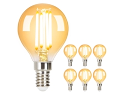 Conjunto de 6 lâmpadas LED E14 Vintage G45 Retro 2700K 4W Brancas Quentes NETTLIFE